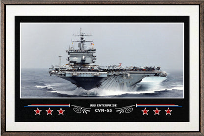 USS ENTERPRISE CVN 65 BOX FRAMED CANVAS ART WHITE