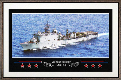 USS FORT MCHENRY LSD 43 BOX FRAMED CANVAS ART WHITE