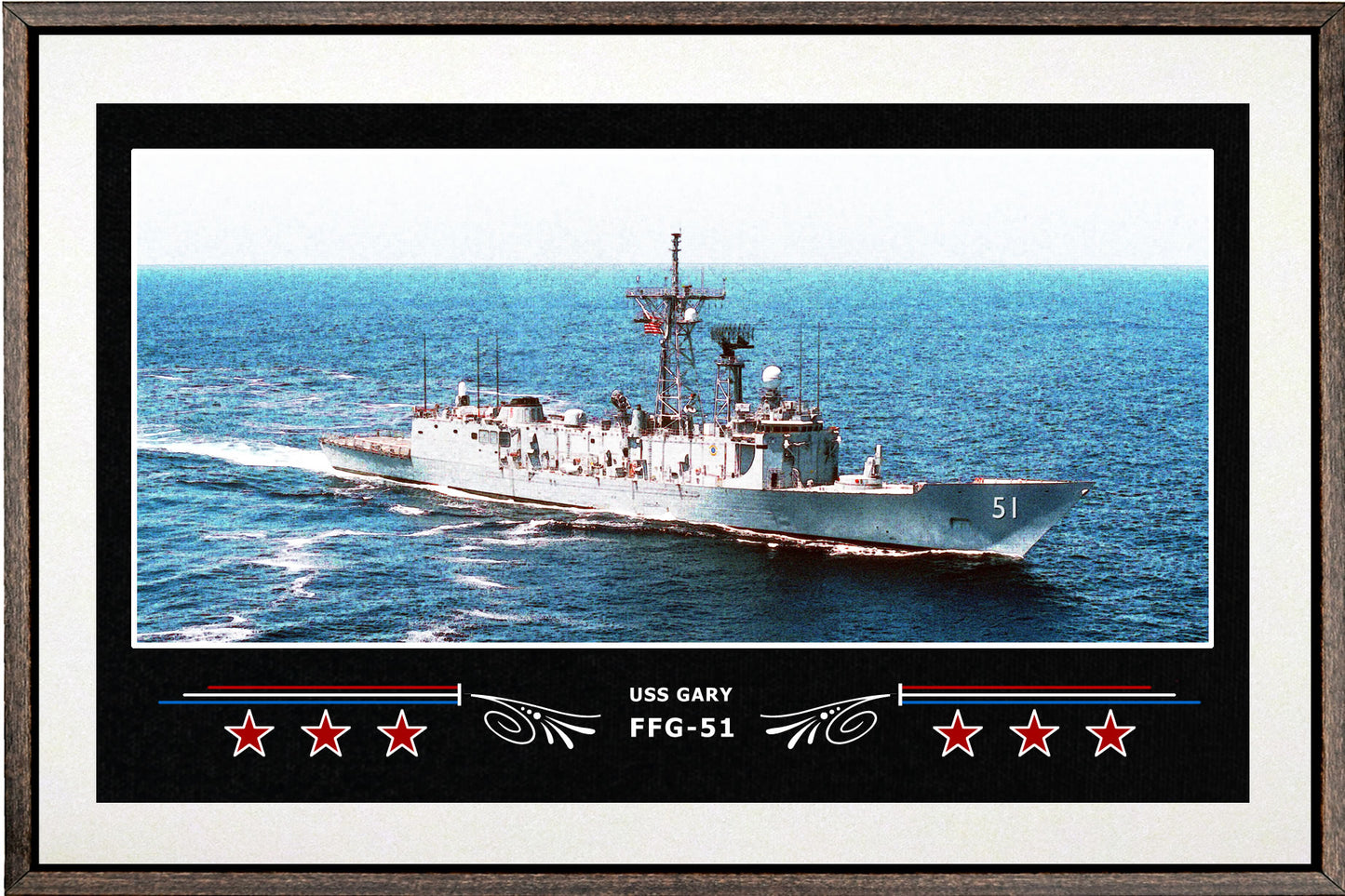 USS GARY FFG 51 BOX FRAMED CANVAS ART WHITE