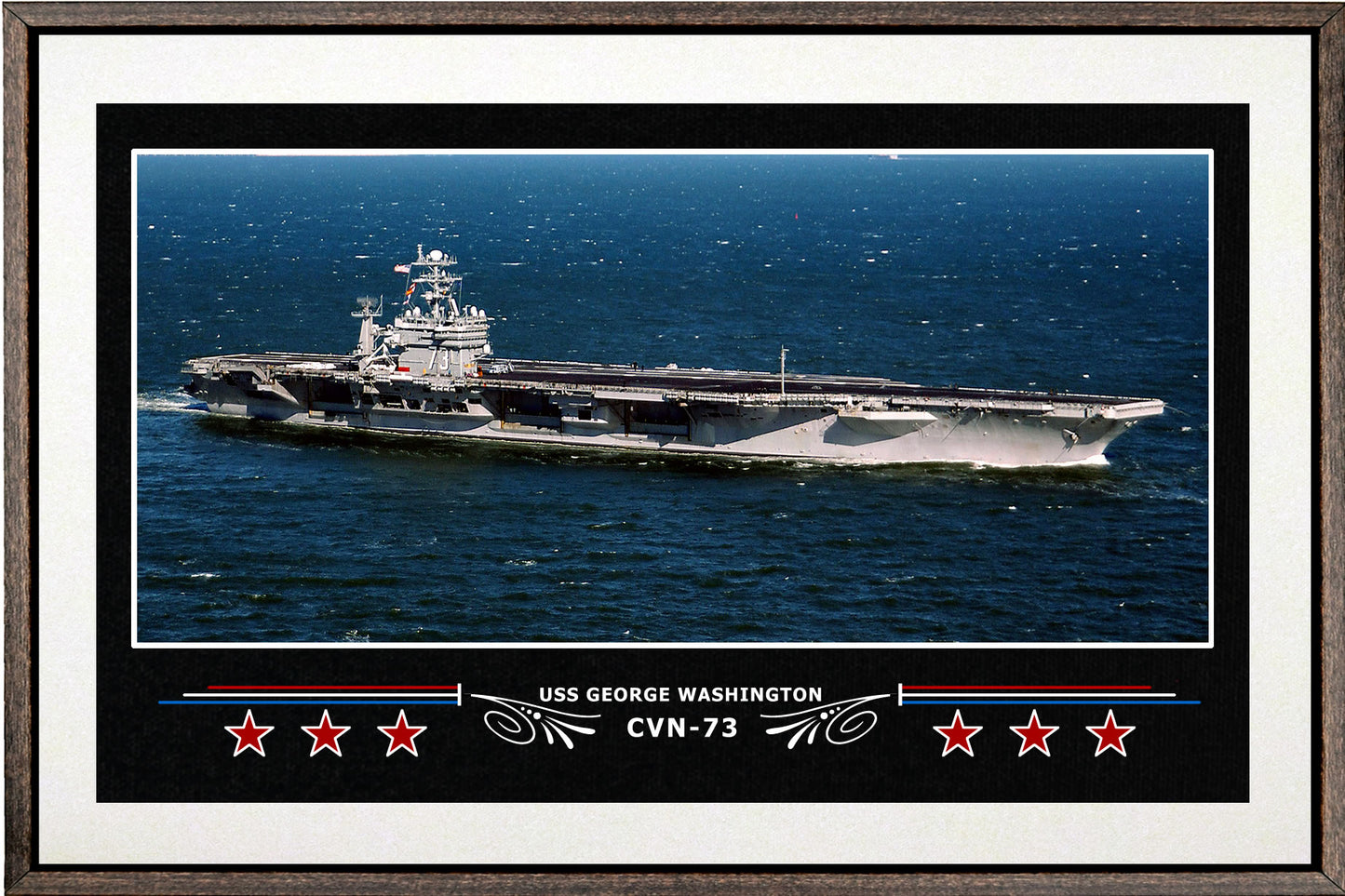 USS GEORGE WASHINGTON CVN 73 BOX FRAMED CANVAS ART WHITE