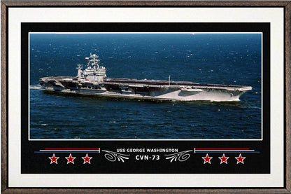 USS GEORGE WASHINGTON CVN 73 BOX FRAMED CANVAS ART WHITE