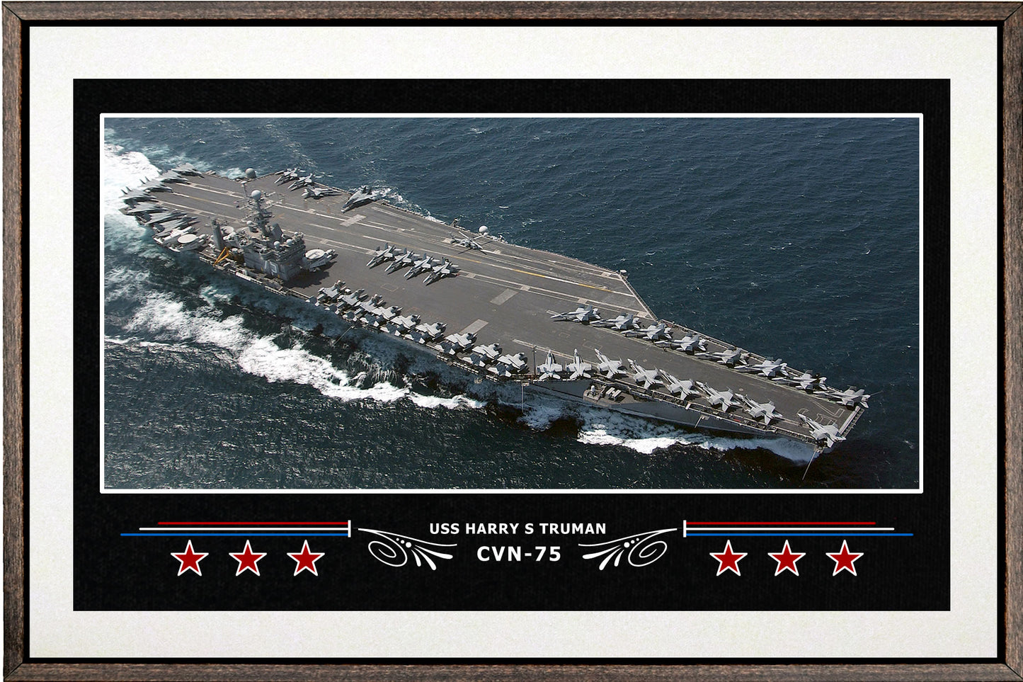 USS HARRY S TRUMAN CVN 75 BOX FRAMED CANVAS ART WHITE