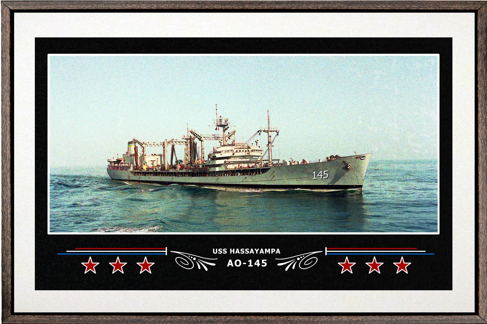 USS HASSAYAMPA AO 145 BOX FRAMED CANVAS ART WHITE