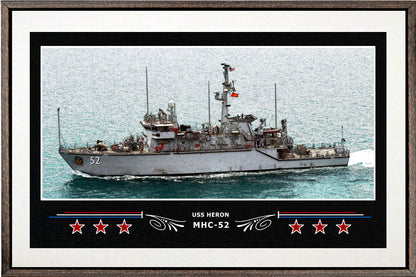 USS HERON MHC 52 BOX FRAMED CANVAS ART WHITE