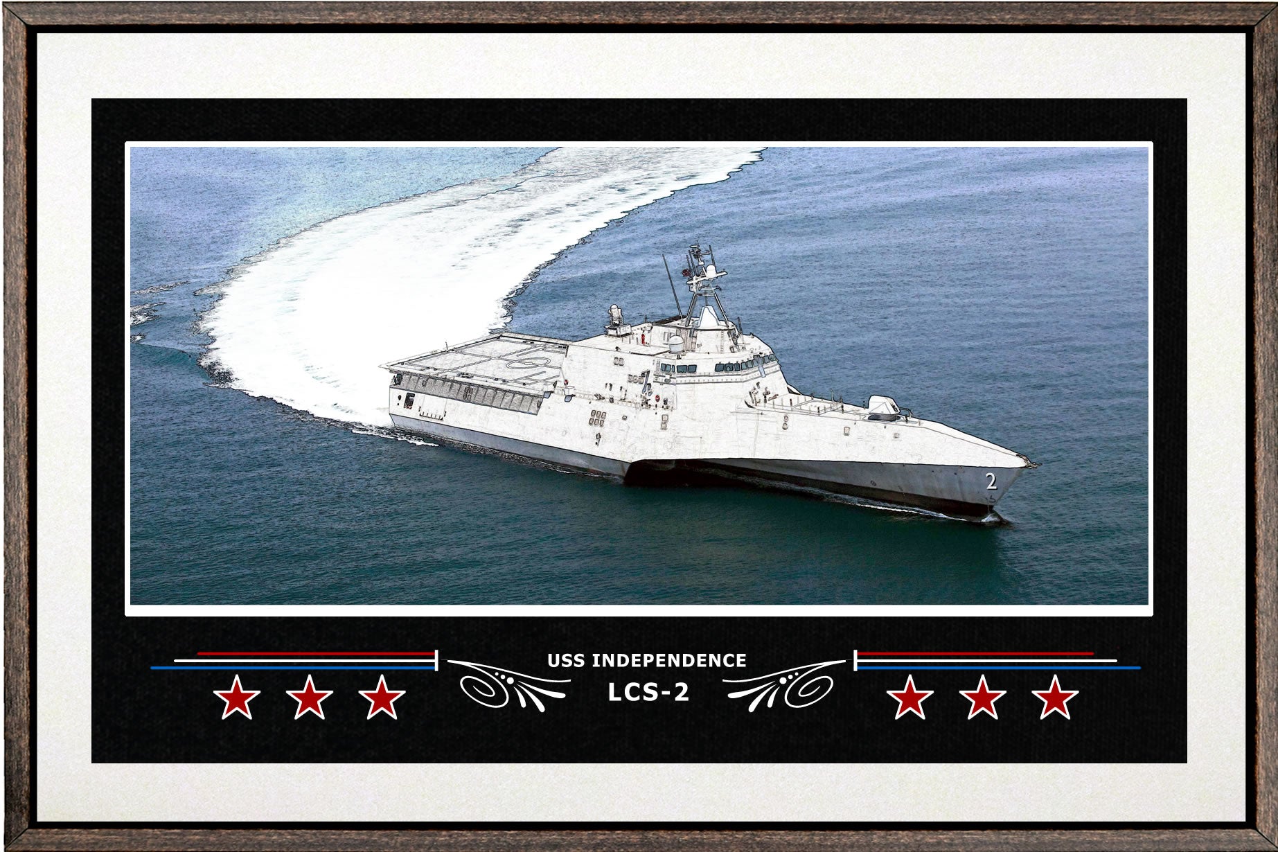 USS INDEPENDENCE LCS 2 BOX FRAMED CANVAS ART WHITE