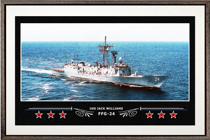 USS JACK WILLIAMS FFG 24 BOX FRAMED CANVAS ART WHITE
