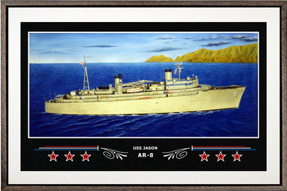 USS JASON AR 8 BOX FRAMED CANVAS ART WHITE