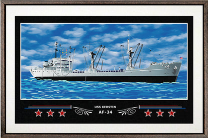 USS KERSTIN AF 34 BOX FRAMED CANVAS ART WHITE