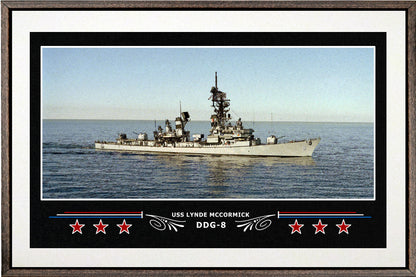 USS LYNDE MCCORMICK DDG 8 BOX FRAMED CANVAS ART WHITE