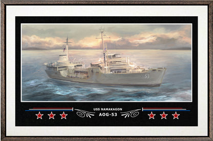 USS NAMAKAGON AOG 53 BOX FRAMED CANVAS ART WHITE