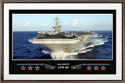 USS NIMITZ CVN 68 BOX FRAMED CANVAS ART WHITE