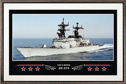 USS O BRIEN DD 975 BOX FRAMED CANVAS ART WHITE