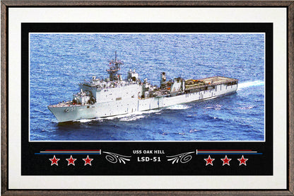 USS OAK HILL LSD 51 BOX FRAMED CANVAS ART WHITE