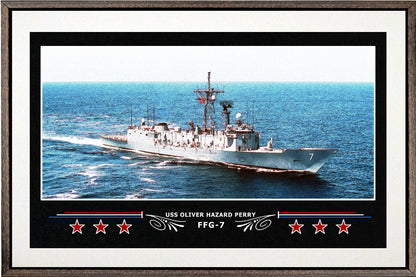 USS OLIVER HAZARD PERRY FFG 7 BOX FRAMED CANVAS ART WHITE