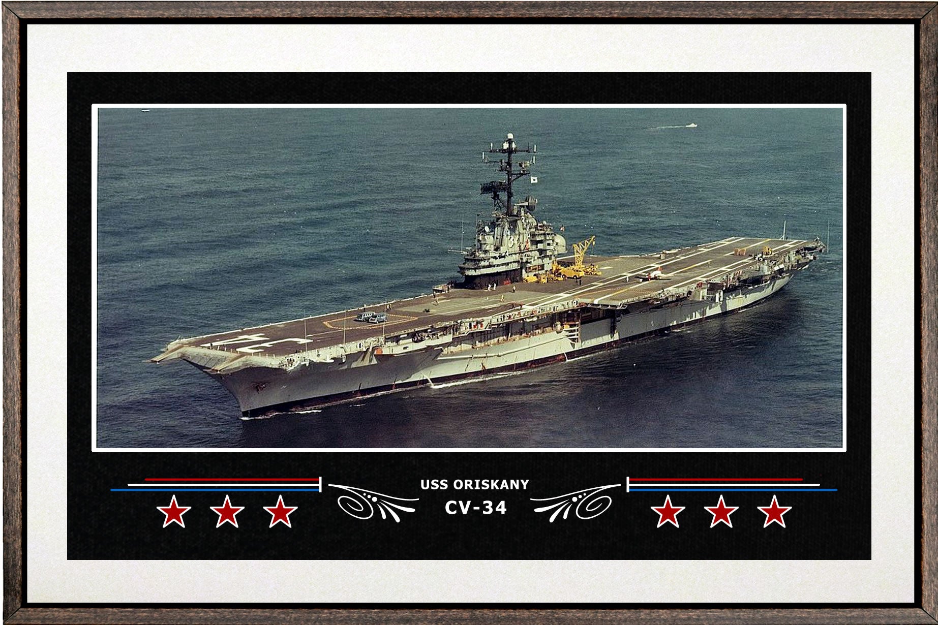 USS ORISKANY CV 34 BOX FRAMED CANVAS ART WHITE