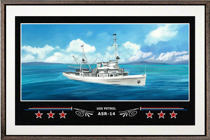 USS PETREL ASR 14 BOX FRAMED CANVAS ART WHITE