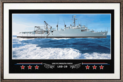 USS PLYMOUTH ROCK LSD 29 BOX FRAMED CANVAS ART WHITE
