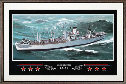 USS PROCYON AF 61 BOX FRAMED CANVAS ART WHITE
