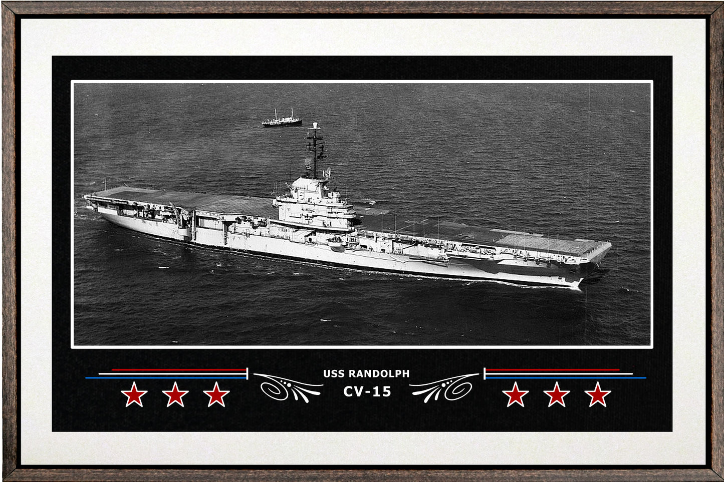 USS RANDOLPH CV 15 BOX FRAMED CANVAS ART WHITE