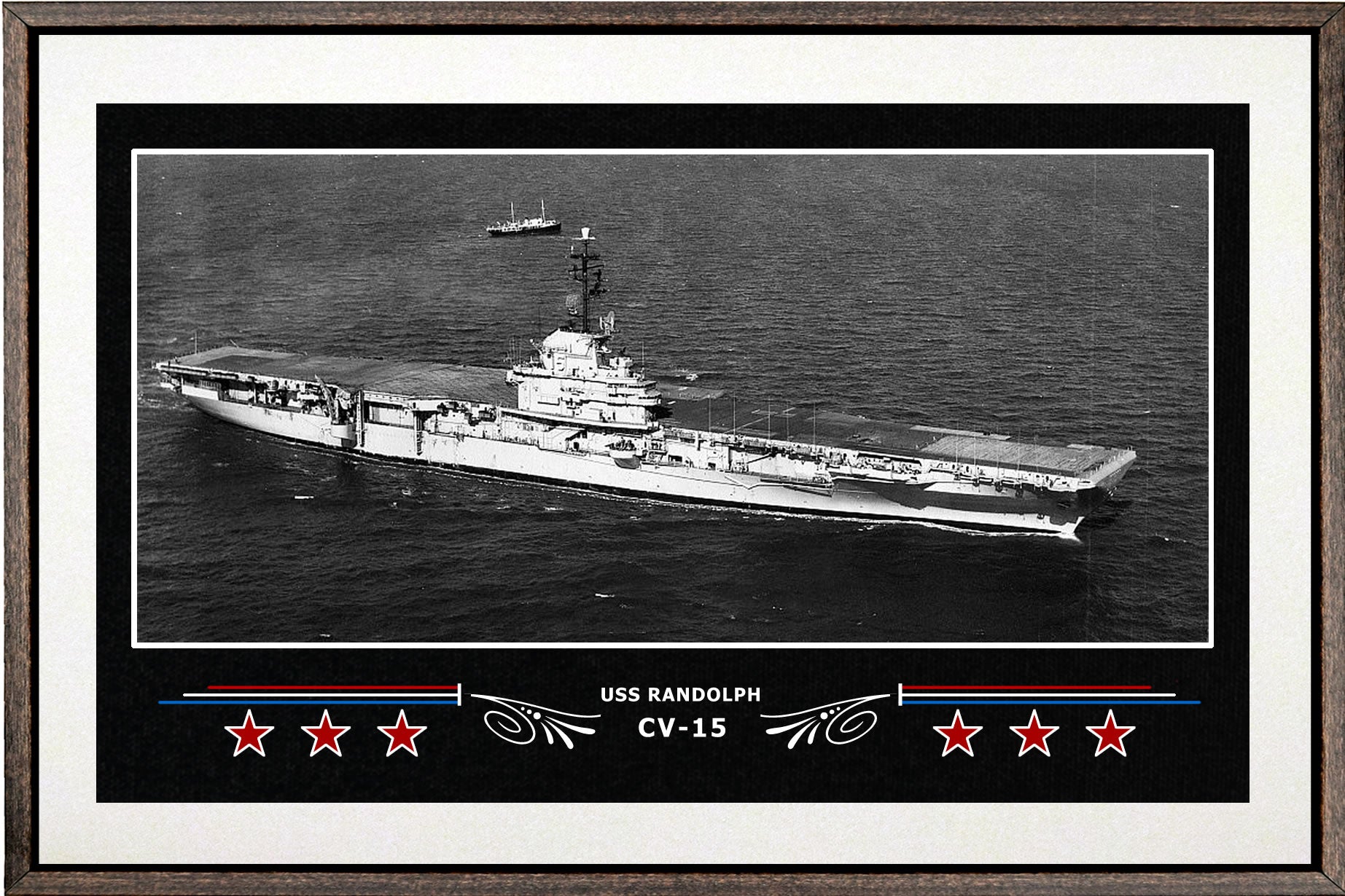 USS RANDOLPH CV 15 BOX FRAMED CANVAS ART WHITE