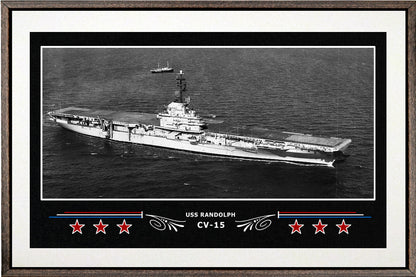 USS RANDOLPH CV 15 BOX FRAMED CANVAS ART WHITE