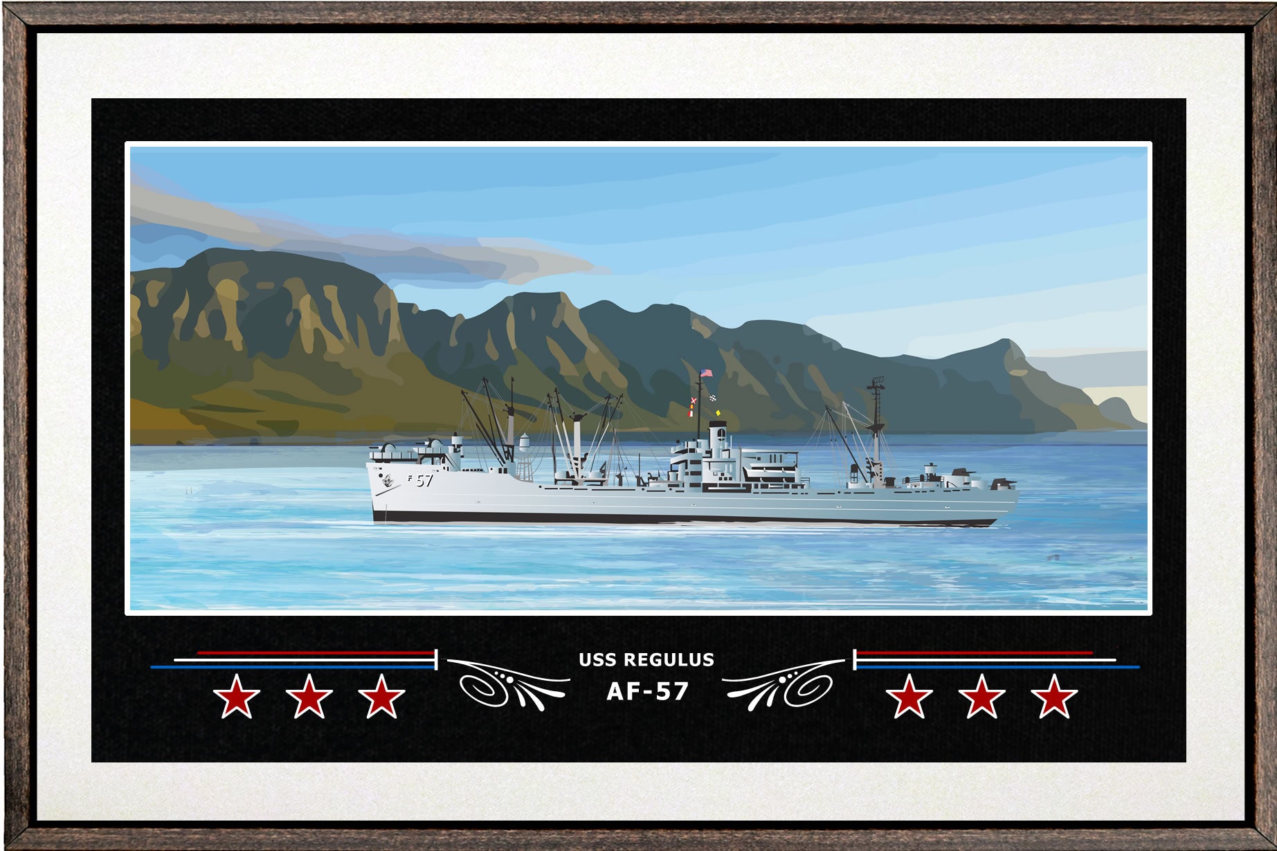 USS REGULUS AF 57 BOX FRAMED CANVAS ART WHITE