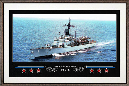 USS RICHARD L PAGE FFG 5 BOX FRAMED CANVAS ART WHITE