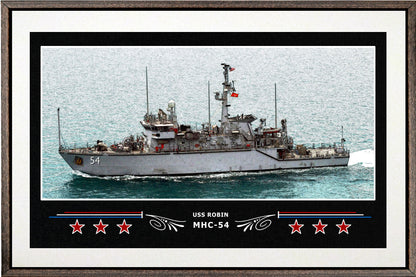 USS ROBIN MHC 54 BOX FRAMED CANVAS ART WHITE