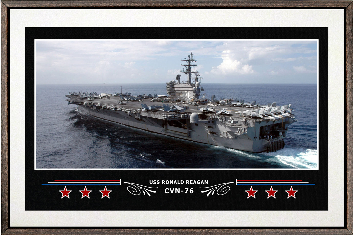 USS RONALD REAGAN CVN 76 BOX FRAMED CANVAS ART WHITE
