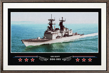 USS SCOTT DDG 995 BOX FRAMED CANVAS ART WHITE