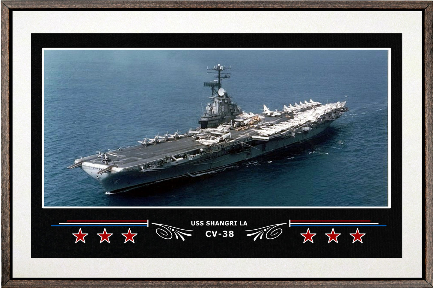 USS SHANGRI LA CV 38 BOX FRAMED CANVAS ART WHITE