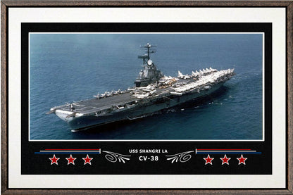 USS SHANGRI LA CV 38 BOX FRAMED CANVAS ART WHITE