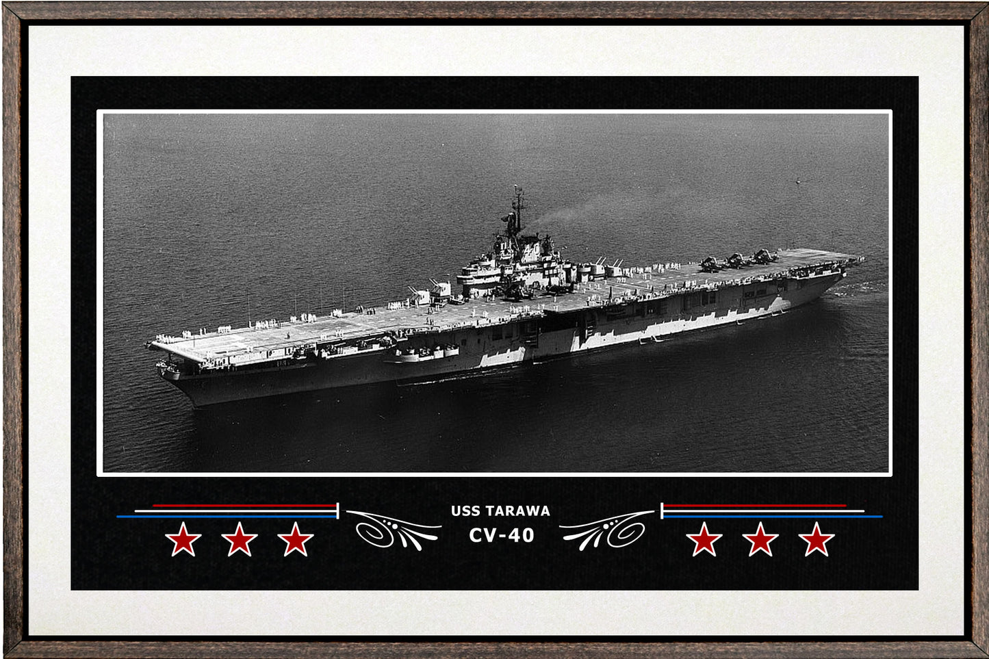 USS TARAWA CV 40 BOX FRAMED CANVAS ART WHITE