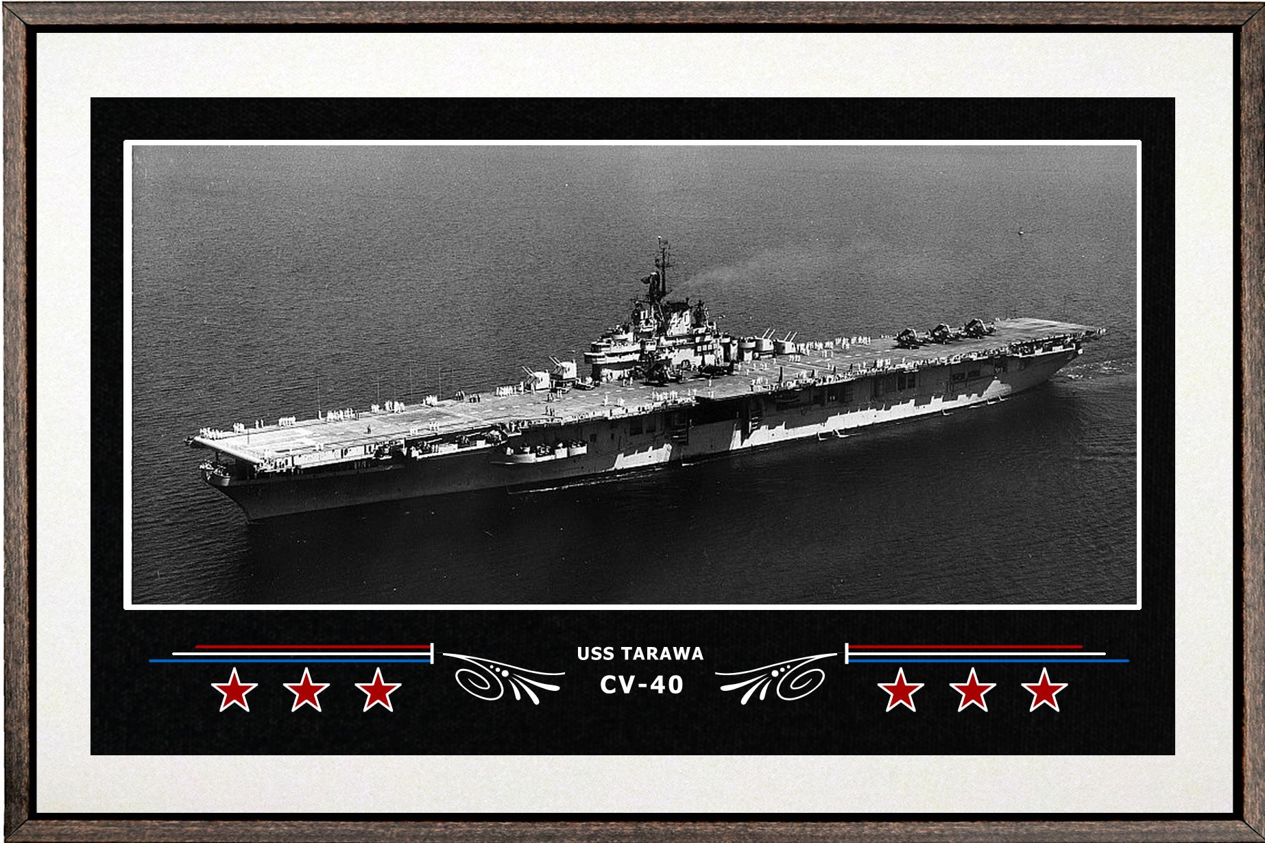USS TARAWA CV 40 BOX FRAMED CANVAS ART WHITE