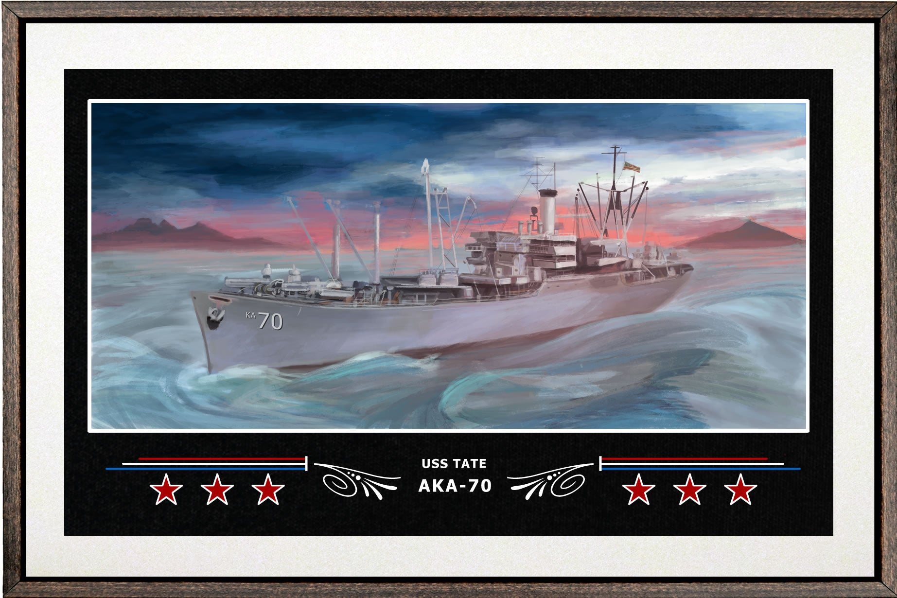 USS TATE AKA 70 BOX FRAMED CANVAS ART WHITE