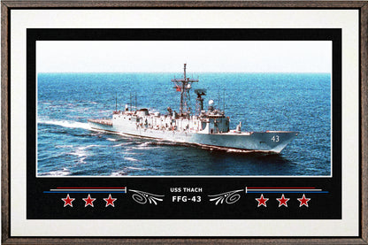 USS THACH FFG 43 BOX FRAMED CANVAS ART WHITE