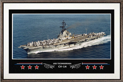 USS TICONDEROGA CV 14 BOX FRAMED CANVAS ART WHITE