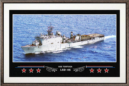 USS TORTUGA LSD 46 BOX FRAMED CANVAS ART WHITE