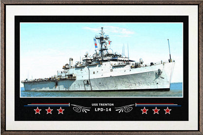 USS TRENTON LPD 14 BOX FRAMED CANVAS ART WHITE