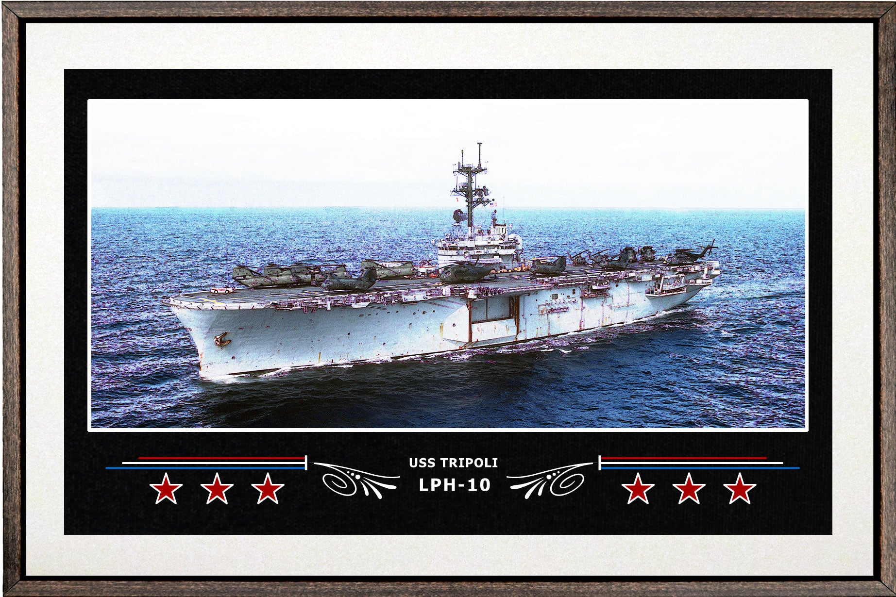 USS TRIPOLI LPH 10 BOX FRAMED CANVAS ART WHITE