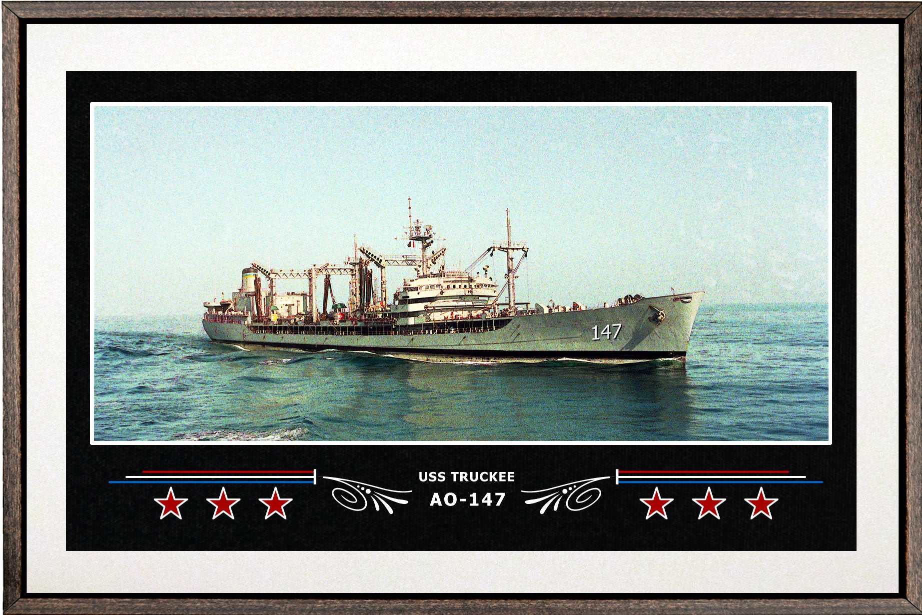 USS TRUCKEE AO 147 BOX FRAMED CANVAS ART WHITE