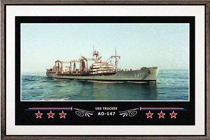 USS TRUCKEE AO 147 BOX FRAMED CANVAS ART WHITE