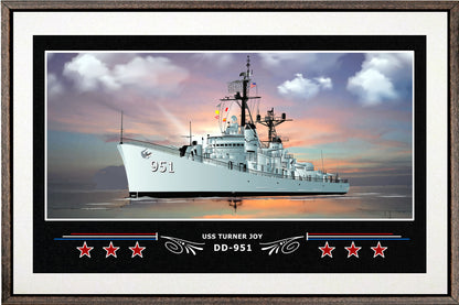 USS TURNER JOY DD 951 BOX FRAMED CANVAS ART WHITE