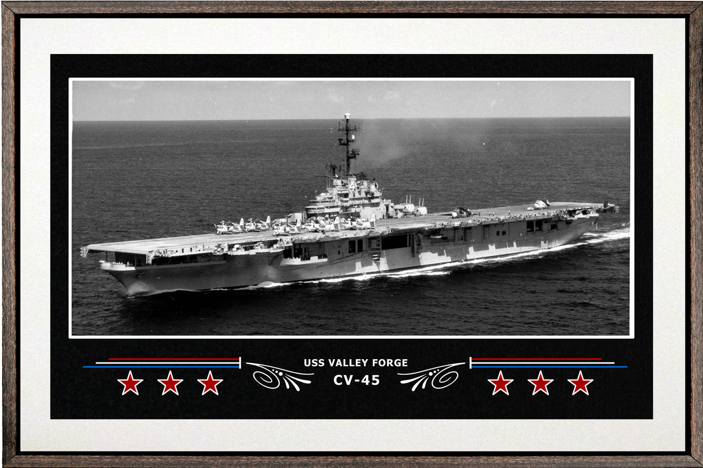 USS VALLEY FORGE CV 45 BOX FRAMED CANVAS ART WHITE