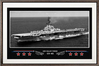 USS VALLEY FORGE CV 45 BOX FRAMED CANVAS ART WHITE