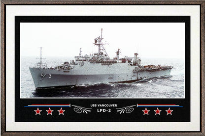 USS VANCOUVER LPD 2 BOX FRAMED CANVAS ART WHITE