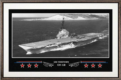 USS YORKTOWN CV 10 BOX FRAMED CANVAS ART WHITE
