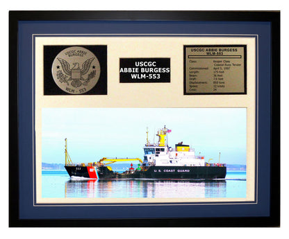 USCGC Abbie Burgess WLM-553 Framed Coast Guard Ship Display Blue