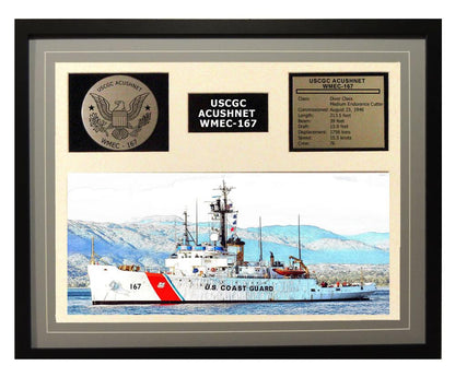 USCGC Acushnet WMEC-167 Framed Coast Guard Ship Display