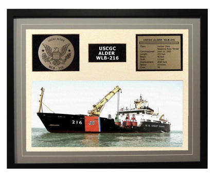 USCGC Alder WLB-216 Framed Coast Guard Ship Display